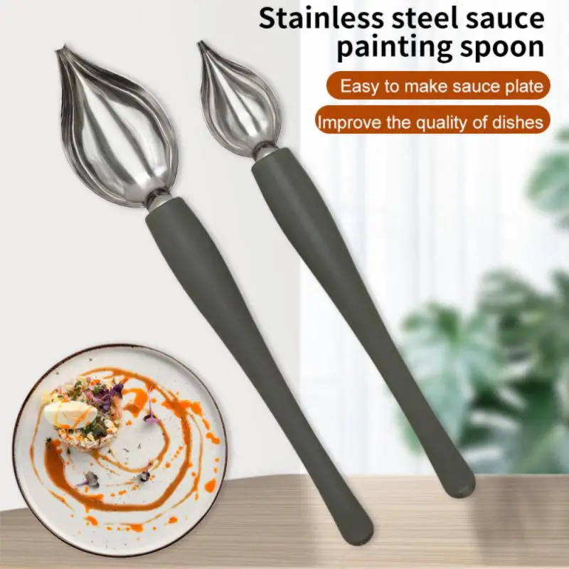 

Molecular Cooking Draw Tools Painting Spoon Chef Decoration Sauce Brush Spoon Wholesale Chocolate Cream Sauce Pencil Spoon 1pc