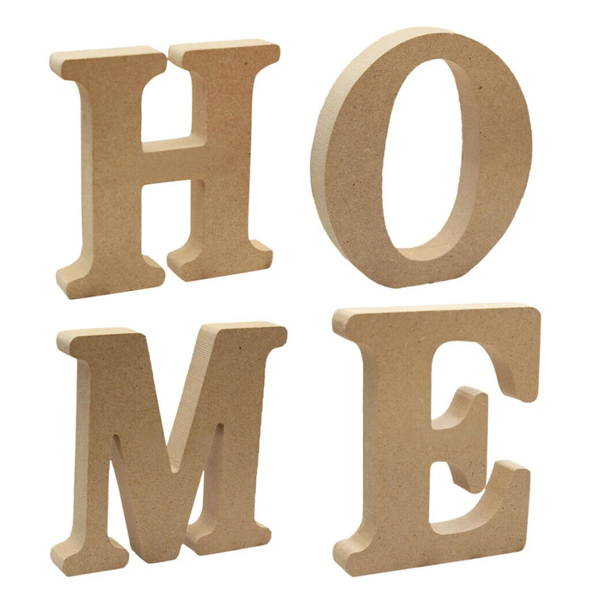 

4 шт. 12-дюймовые необработанные деревянные буквы большие «Дом» для дома обои Материал: пливуд Цвет: как показано Размер: деревянные ломтики В...