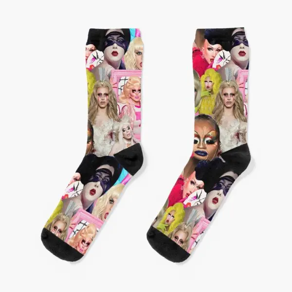 

Rupaul Drag Race Collage Crew Socks Comfortable Pattern Winter Short Sports Unisex Best Cotton Ladies Breathable Funny Women