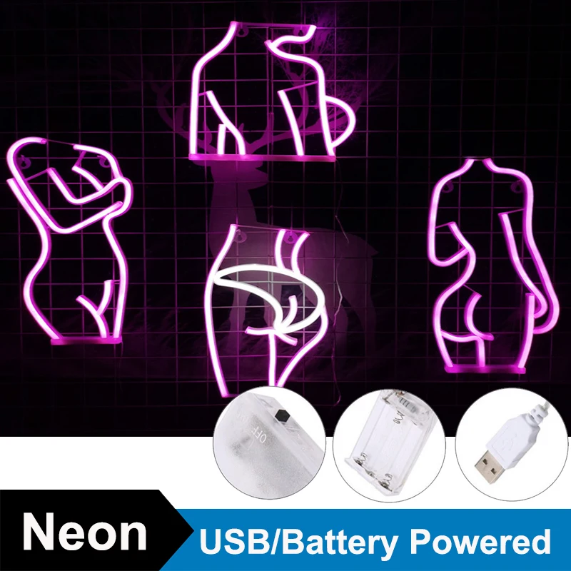 

Светодиодные неоновые светильники для дня рождения, ночники, лампа, сексуальная девушка, знак, неоновые светодиодные светильники, настенное украшение для комнаты