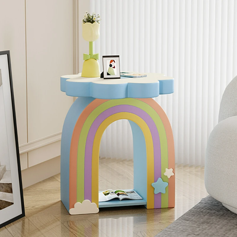 

Rainbow Flowers Side Table Floor Ornaments Living Room Furniture Sofa Tea Table Nordic Ins Cream Wind Home Soft Decoration
