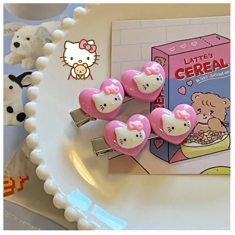 

New Hellokitty Sanrio Kawali Hairpin Bb Clamp Hair Accessories Sweet Ins Trend Anime Girls Gift Friend Birthday Gift For Kids