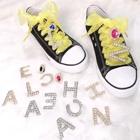 diy shoelaces diamond letters shoe accessories shiny rhinestones shoes decorative accessory decoration metal snow yarn plastic