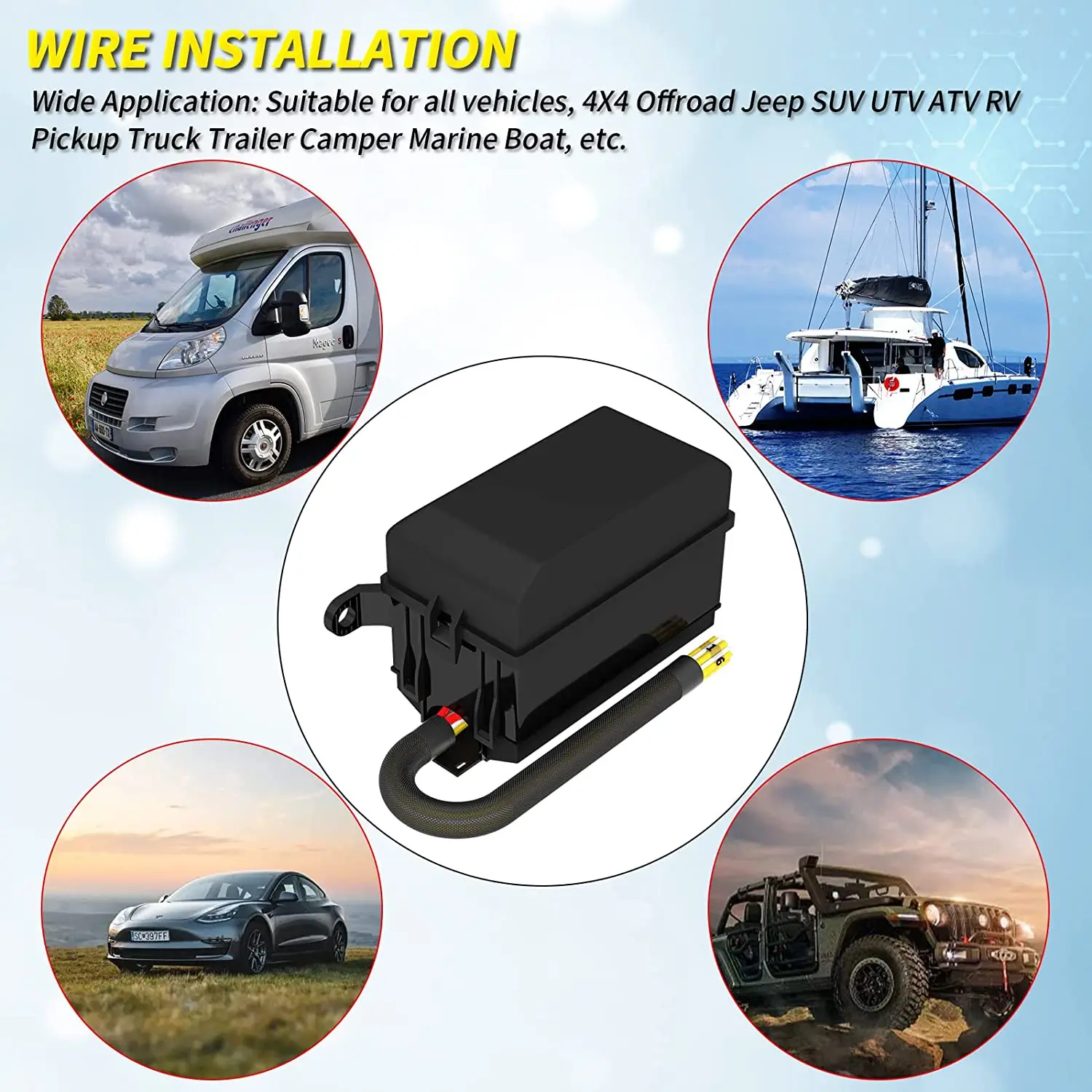 12V Fuse and Relay Box Holder 6 Slots Automotive Universal Relay Box 4