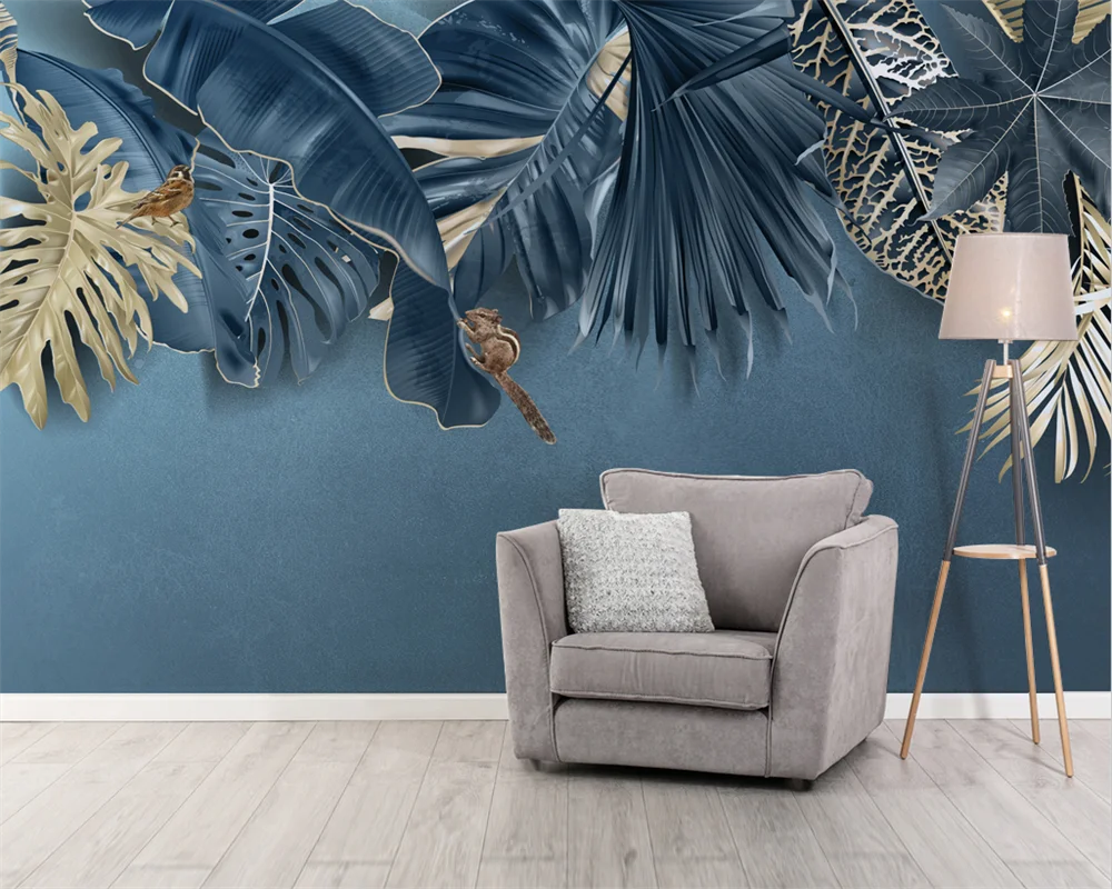 

Beibehang Custom Modern New Nordic Simple Tropical Plants Indoor Bedroom Living Room Background Wallpaper papier peint