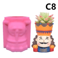 silicone mold 3d king queen soldier diy creative pen holder flower pot desktop vase aromatherapy plaster candle hand made tool