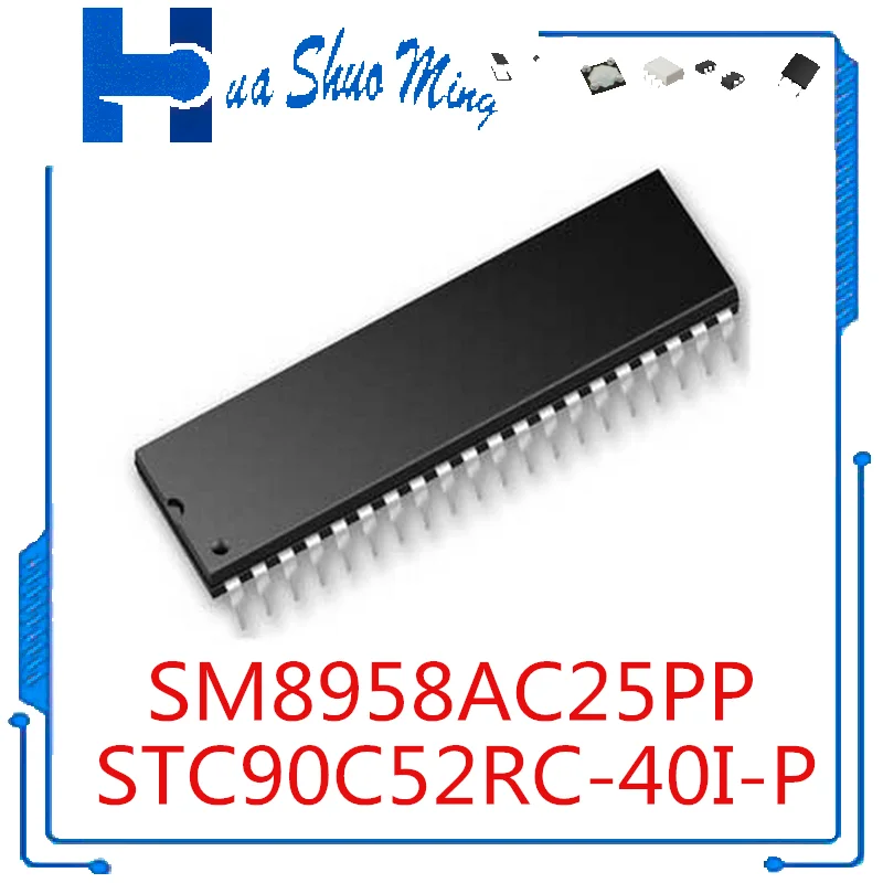 

10Pcs/Lot SM8958AC25PP SM8958AC25P STC90C52RC-40I-P DIP-40