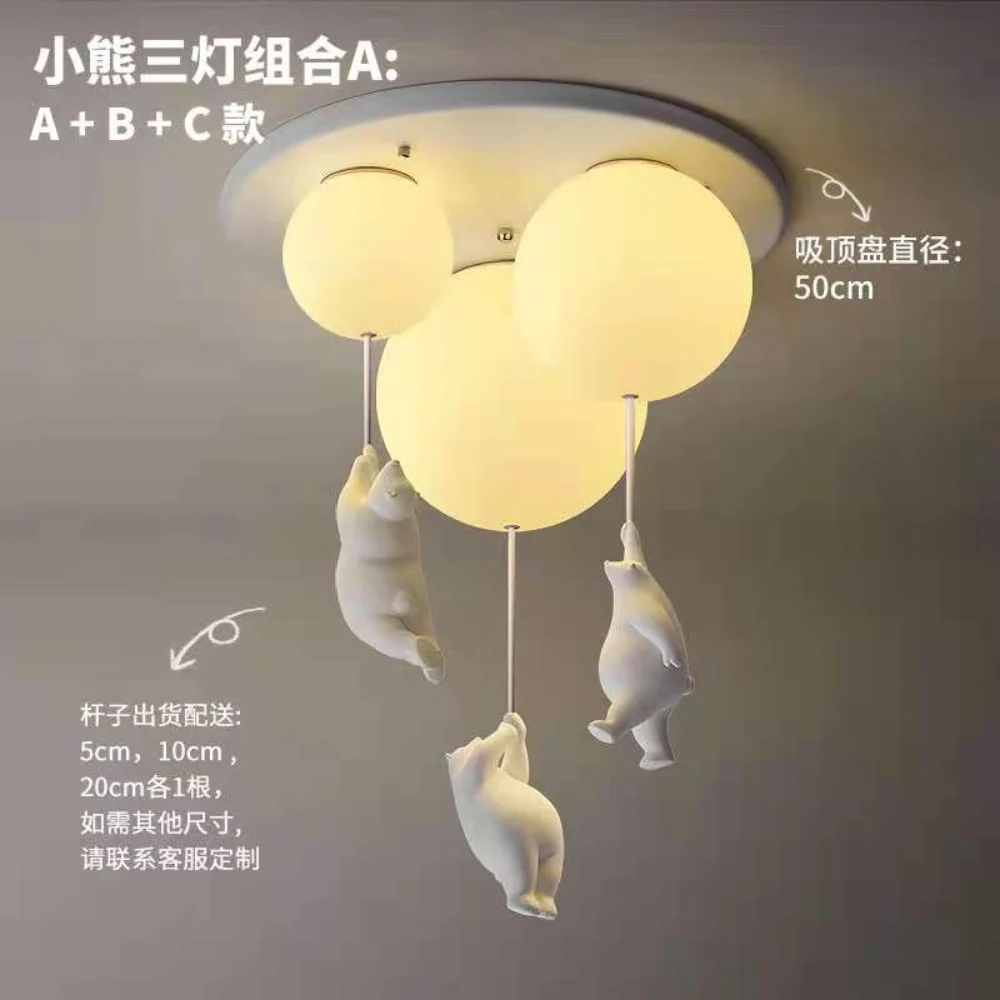 

Светодиодный потолочная лампа, современный креативный мультяшный медведь, потолок для детской, спальни, гостиной, для домашнего декора