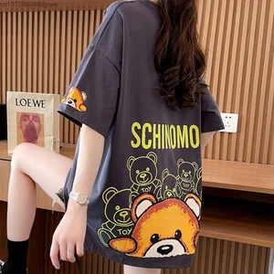 Imported 2023 Summer Graphic Oversized T Shirt Y2k Women Korean Fashion Crop Tops Girl Harajuku Blouse Kawaii