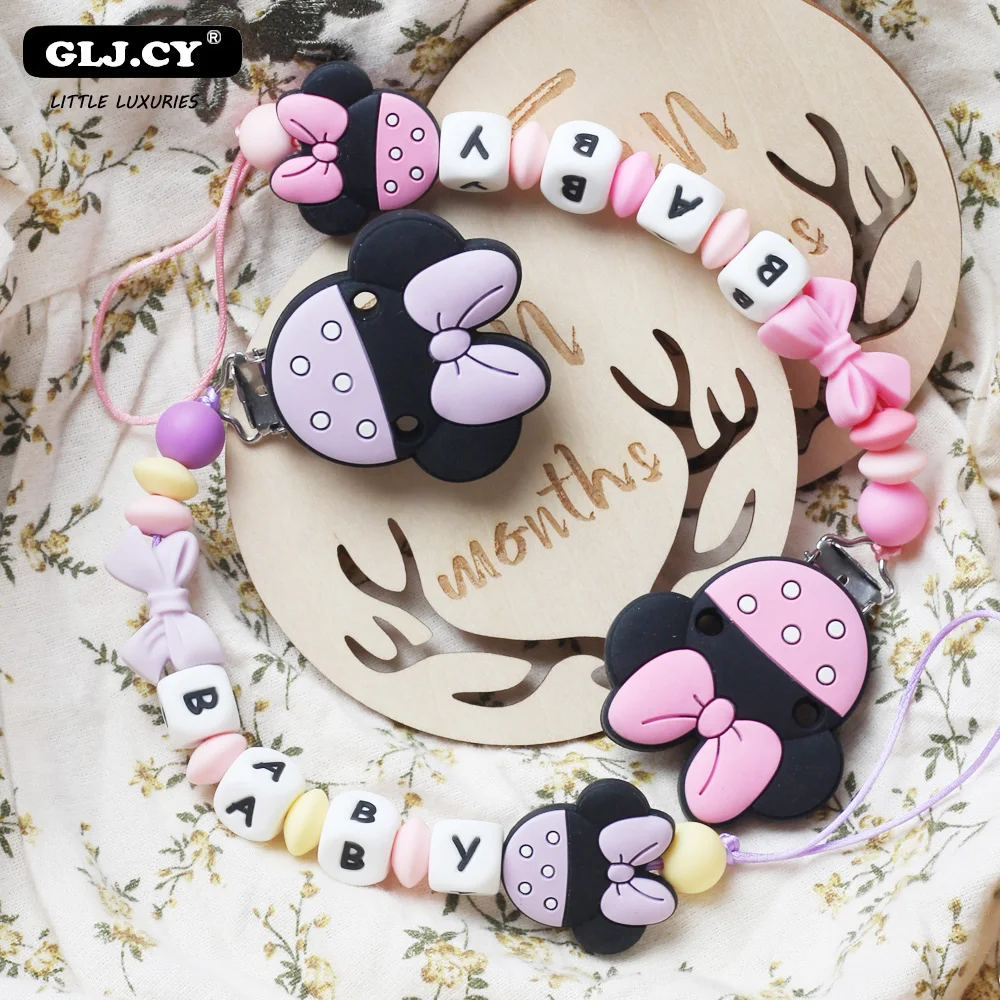 Зажим для соски персонализированное название ручная работа силиконовая Детская