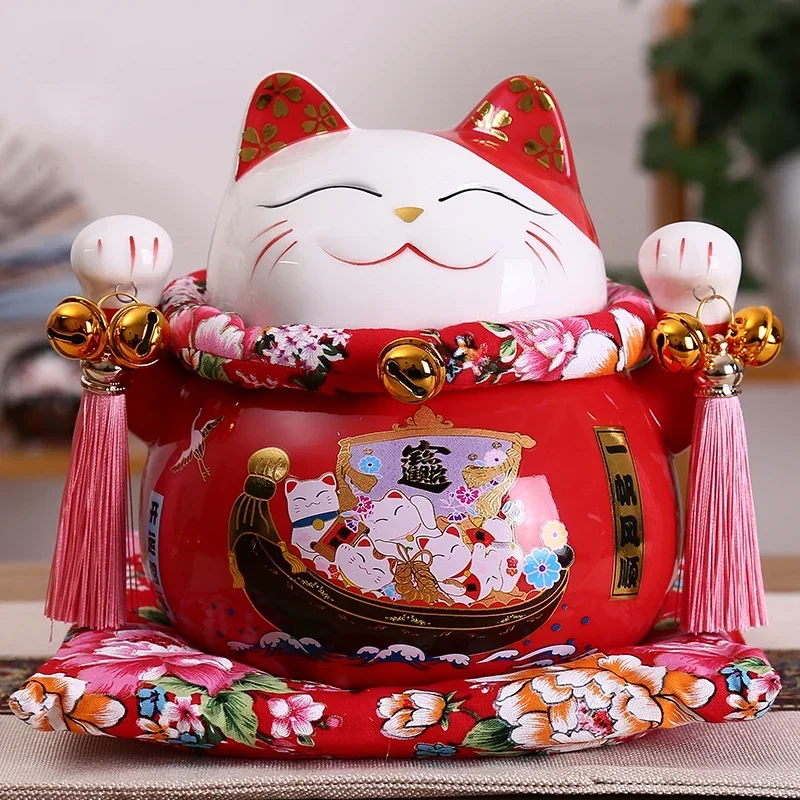 7-дюймовая керамическая копилка Maneki Neko Lucky Cat Fortune домашний декор фестиваль