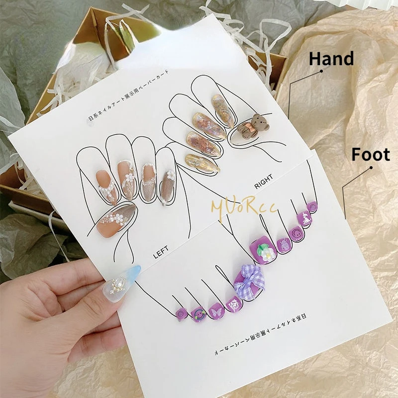 

New Nail Art Card Template Card Version Work Polish Glue Wear Hand Mold Jam Design Holder Display Stand Professionals Art Tools