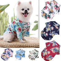 summer pets t shirt dog clothes hawaiian style leaf printed beach shirts for small medium cat puppy york french bulldog clothing