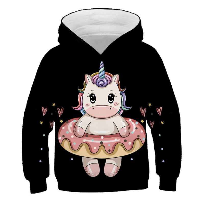 

Children's Unicorn Sweatshirts Boys Girls Long Sleeve Hoodies Spring Autumn Cute Cartoon Casual Hooded Tops Clothing 4-14 Years