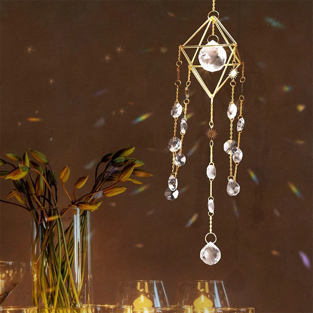 

Crystal Sun Catcher Rainbow Window Hanging Pendant Art Decoration Outdoor Fashion Elegant Door Ornament Garden