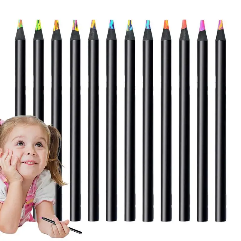 S For Kids Multi Colored Pencils Summer Pencils Foster Creativity Develop Imagination Thick Grip Solid Wood