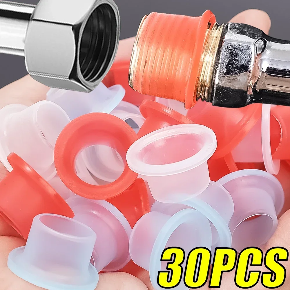 

30/10PCS Faucet Sealing Gasket Silicone Anti-Dripping Valves Plug Threaded Pipe Fitting Leak-proof Sealing Washer Home Supplies