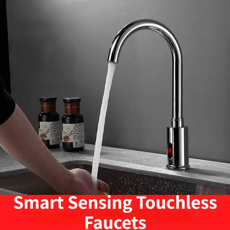 

Smart Sensor Kitchen Sink Faucet Touchless Elbow Faucet Infrared Bathroom Basin Faucet Hi Tech Vanity Tap Touch Free Mixer Tap