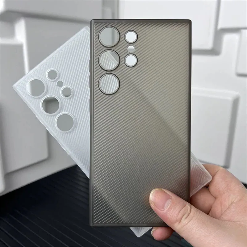 Роскошные ультратонкие полосатые прозрачные чехлы для телефонов Samsung Galaxy S23 S24 Plus