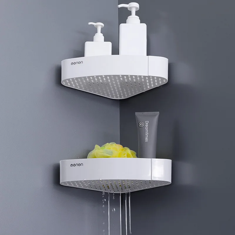 

Bathroom Shelves No-drill Wall Mount Corner Shelf Shower Storage Rack Holder for WC Shampoo Organizer Bathroom Accessories