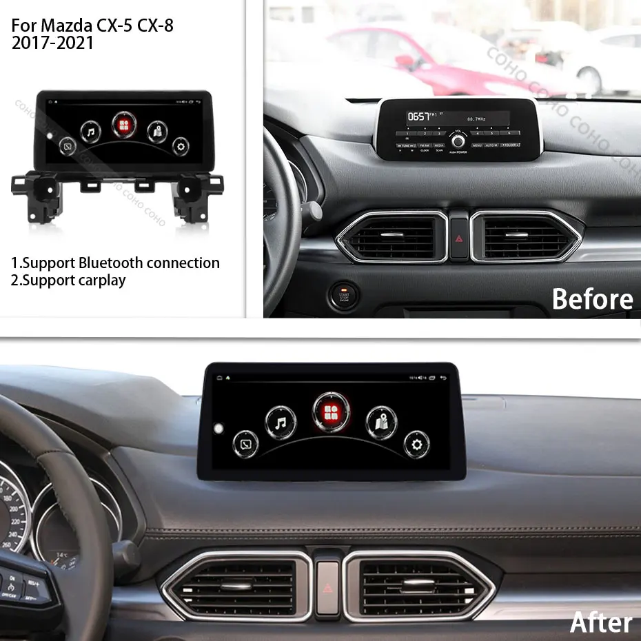 Фото 12,3 дюймов COHO двойная система 1920*720 для Mazda Cx-5 2017-2021 автомобильная навигация Gps аудио Dvd Радио Android 12 8 + 256G carplay №2