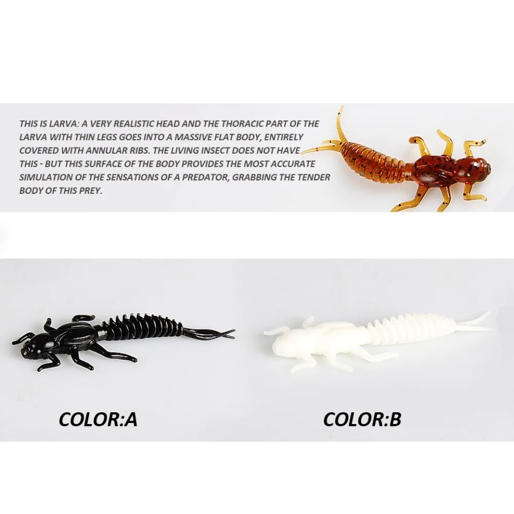 Мягкие приманки для моделирования Larva Reach мягкие пластиковые червь плавающие 5/6