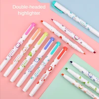 6 colorsbox fluorescent markers double headed highlighter pen set highlighters pens art marker japanese cute kawaii stationery