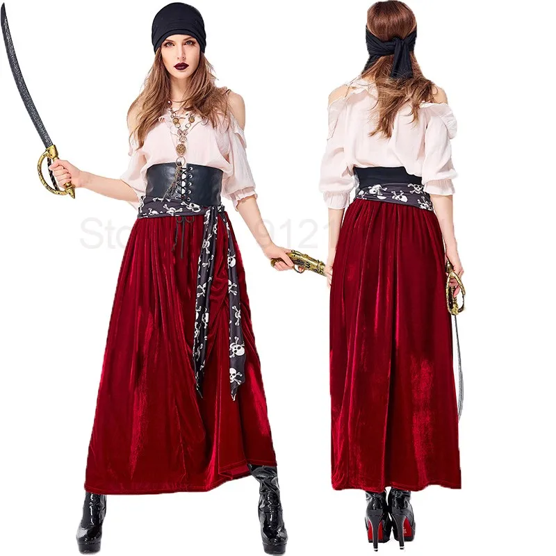

Cosplay Easter New Women's Pirate Halloween Game Costume Uniform Medoeval Gothic Fancy Dress Cosplay Suit Performance Clothing