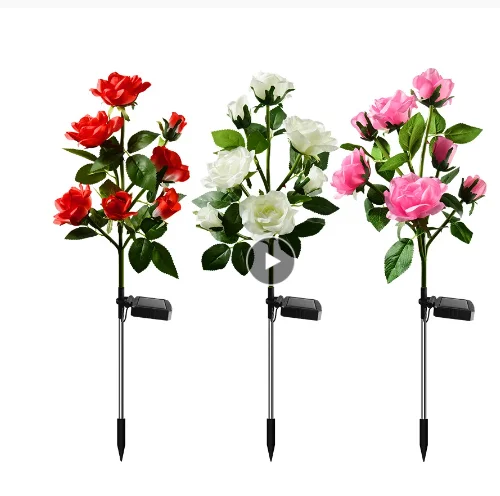 

15pcs 7 head solar rose flower(each color 5pcs)
