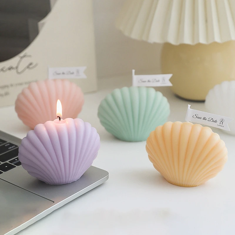 

Shell Scented Candles Aromatherapy Candle Soy Wax Creative Photo Props Wedding Birthday Party Decoration Desktop Ornament