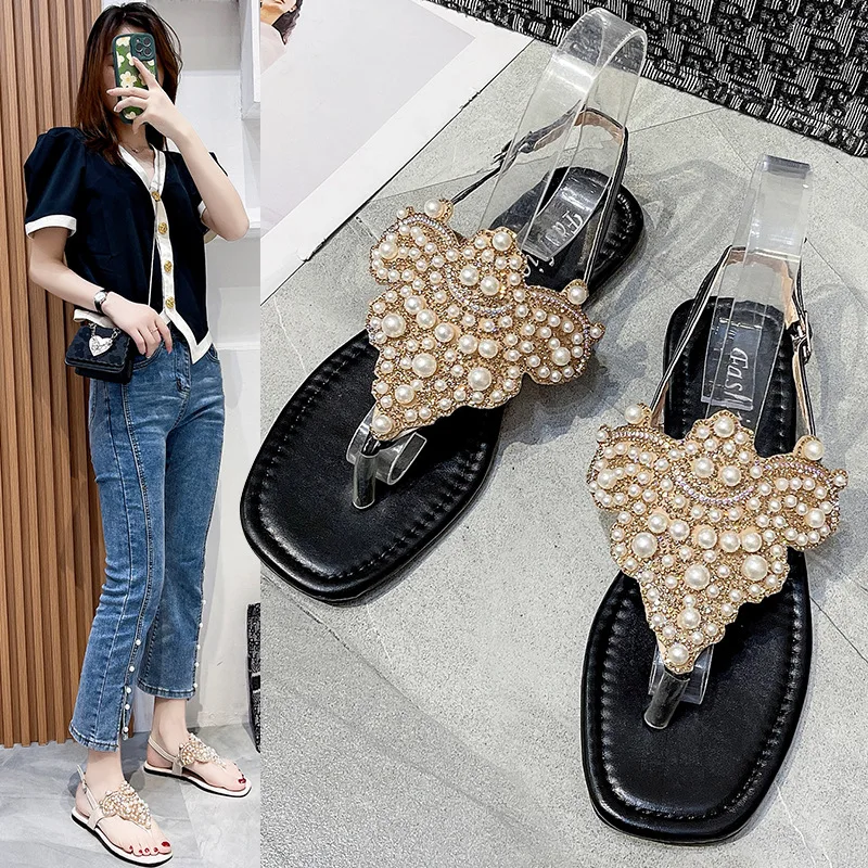 

Босоножки женские кожаные на низком каблуке, шитые сандалии из искусственной резины, без каблука, с копым носком, шитье, сланцы