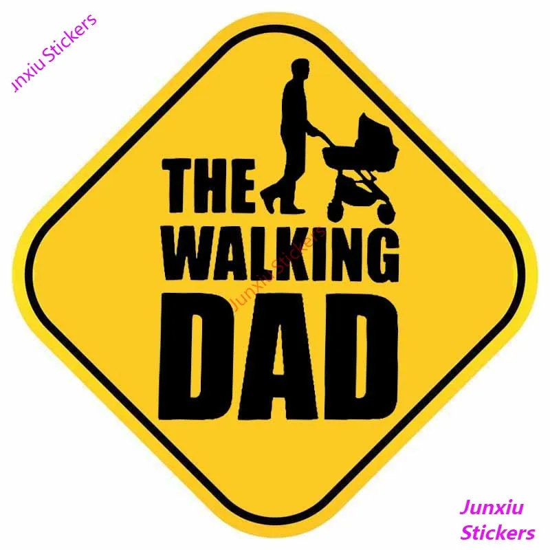 

THE WALKING DAD BABY ON BOARD Vinyl Cover Scratches Color Car-Sticker Decals Bumper Window Bodywork Car Interior KK15*15cm