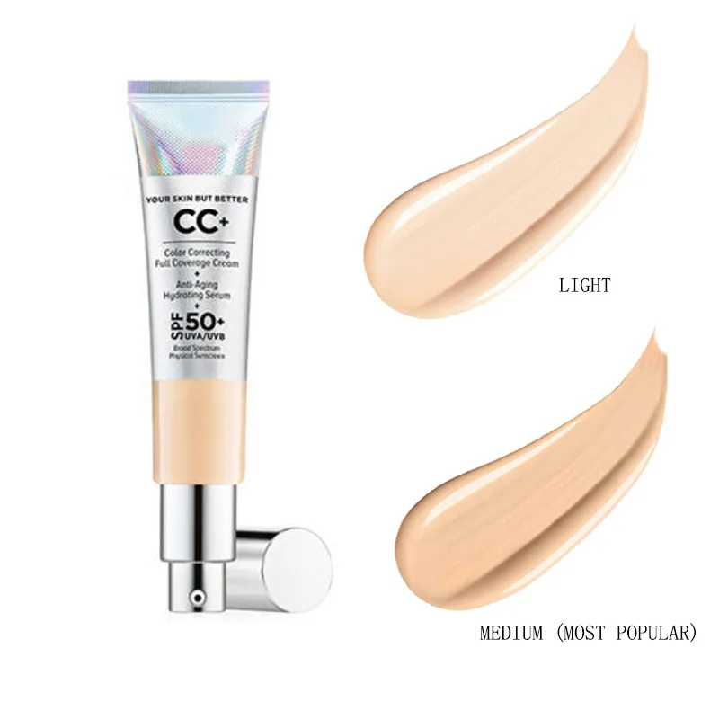 

Cosmetics Concealer Cc+ Cream Spf50 Brighten Skin Tone Pores Concealer Sunscreen Makeup Whitening Liquid Foundation NEW