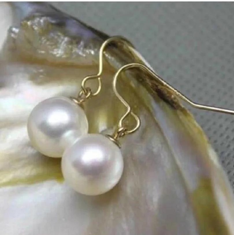 

Charming AAAA 10-11mm South Sea Round White Pearl Earrings 14K fine jewelryfine jewelryJewelry Making