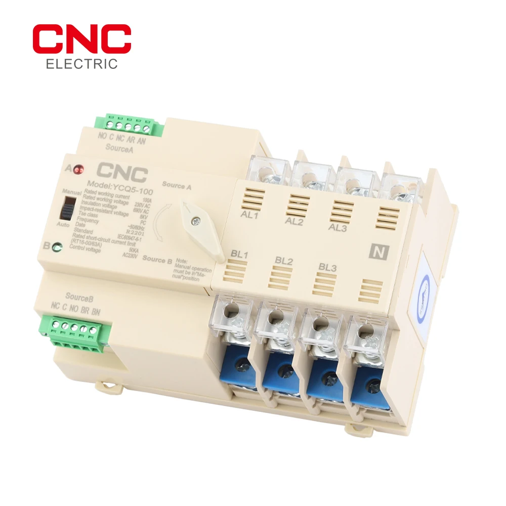 CNC YCQ5-100 4P ATS автоматический переключатель двойного питания контроллер