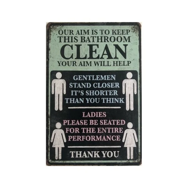 

Toilet Bathroom Garage Rustic Vintage Metal Tin Signs Man Cave Bar Home Decoration