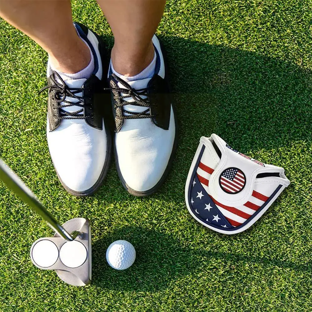 

Golf Putter Cover Magnetic Mallet Blade Cover Eagle Closure Flag Usa Putters Fit Design, Magnet Stripes A4h4