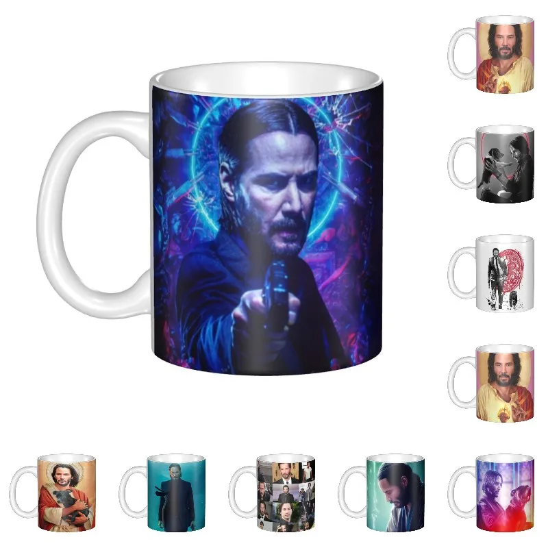 

Keanu Reeves Coffee Mug DIY Personalized John Wick Ceramic Tea Milk Mug Outdoor Work Camping Cups And Mugs