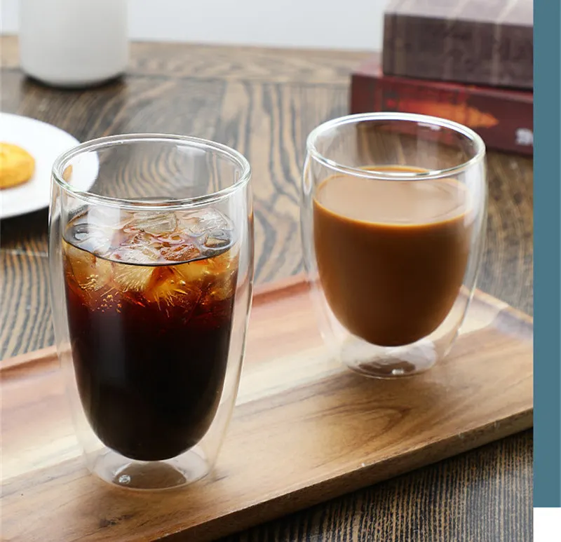 

Cup Wijn Mok drinkware Tumbler Cups Double Wall Cup 80/150/250/350 Ml Bier Koffie Water Cups Hittebestendige Transparante
