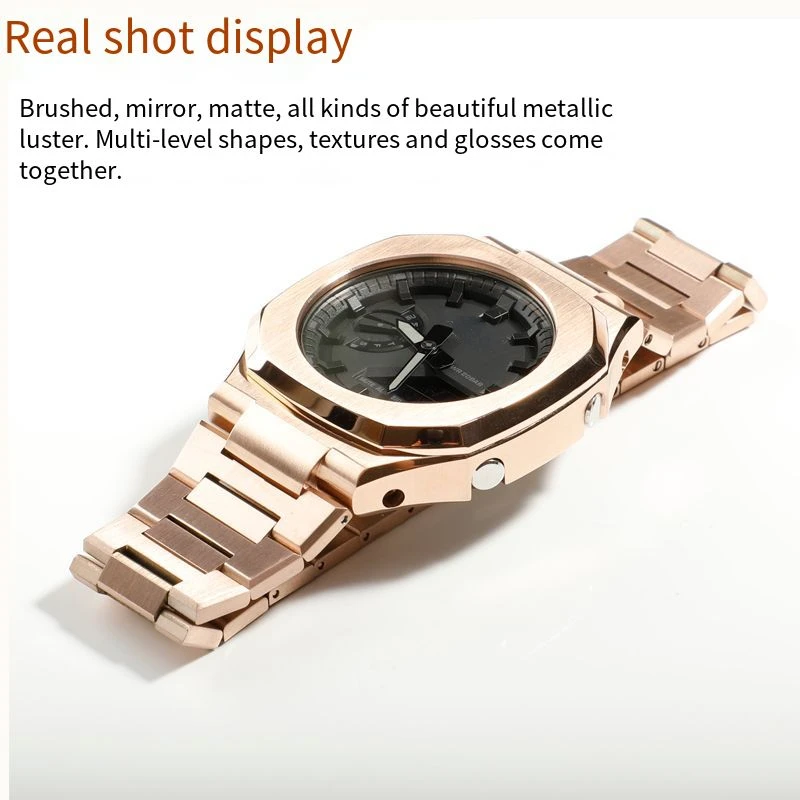 Скидка Роскошный набор для Мода Nautilus Casioak для GA 2100 комплект для модификации GA2110 металлический чехол из нержавеющей стали резиновый ремешок