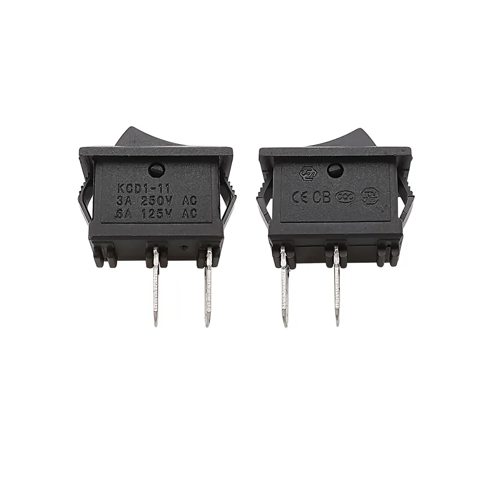 10 шт. KCD1 2-контактный клавишный переключатель 10x15 мм мини-кнопочный SPST 3A 250 В