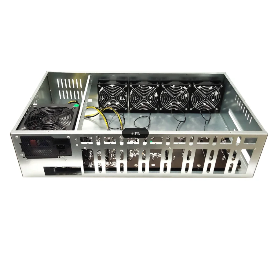 

857S 65mm Spacing 8GPU Computer case Frame 8 GPU Computer Server chassis External case with B75 motherboard Cpu psu fans server