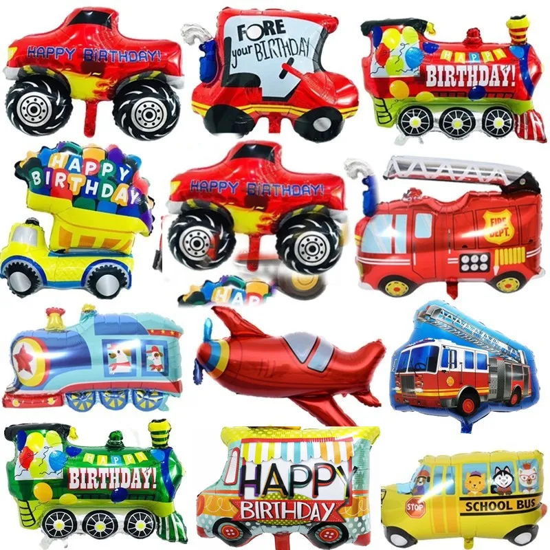 

1pc Car Aluminum Film Balloon Transportation Tank Police Car Train Children Birthday Toy Party Decoration Wedding Balloon Globos