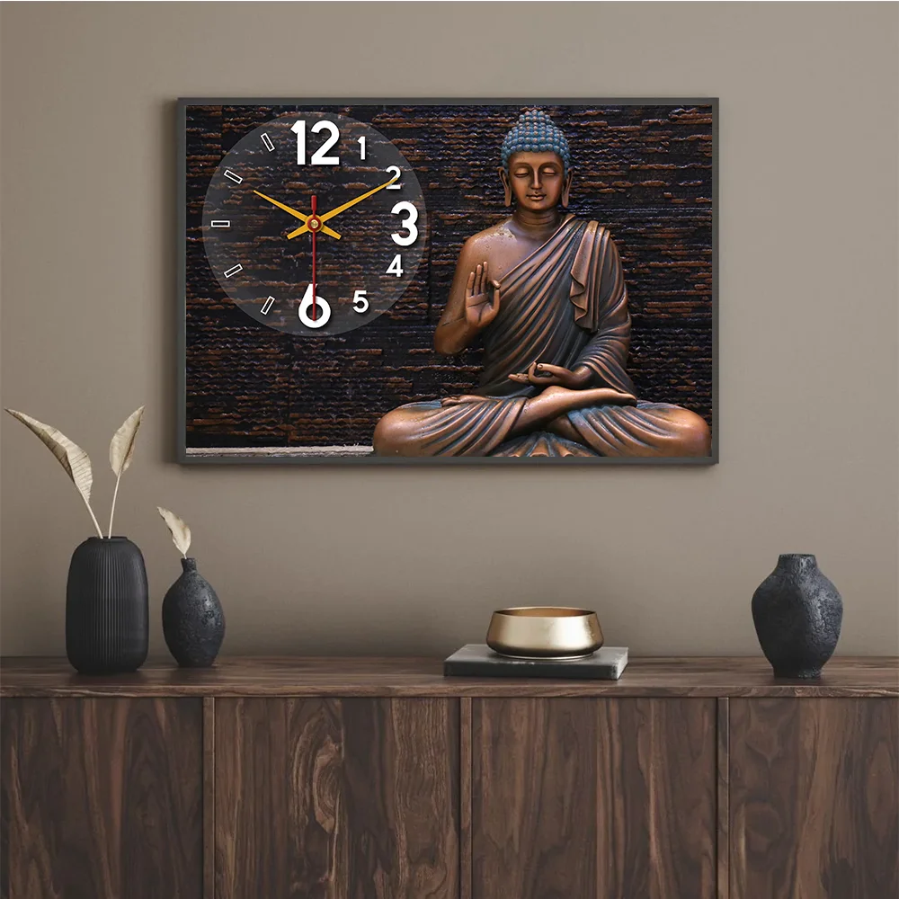 Винтажные религиозные изображения Будды Шива властелин часы настенные