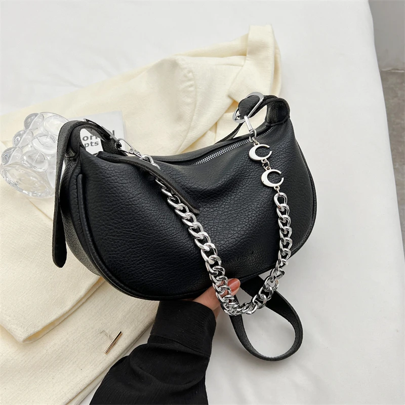 High Quality Designer Shoulder Bag Women Fashionable Elegant Crossbody Bags for Girls Chains Messenger Bag Solid Color Handbags