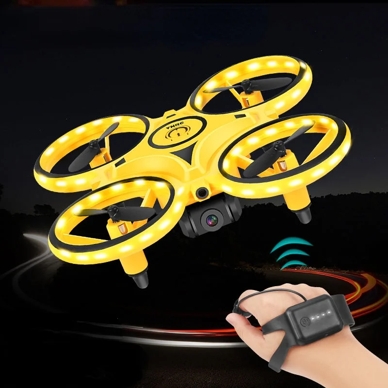 

2022New RC Mini Quadcopter Induction Drone Smart Watch Remote Sensing Gesture Aircraft UFO Hand Control Drone Altitude Hold Kids