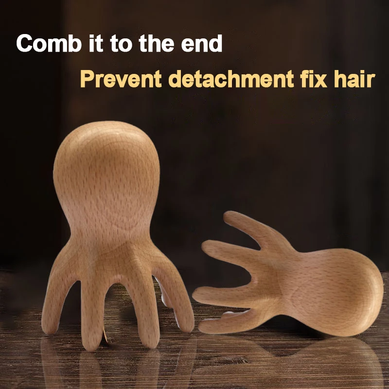 Массажная расческа-Осьминог из сандалового дерева