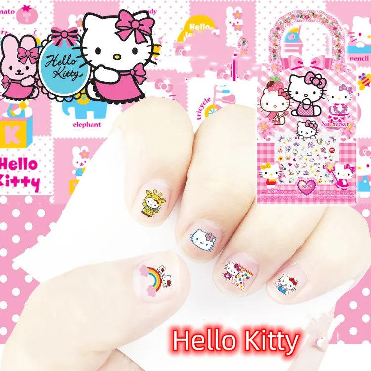 

Мультяшные стикеры Hello Kitty, персонажи аниме, детские наклейки для ногтей, персональные милые украшения для девочек Y2K, детские игрушки в пода...