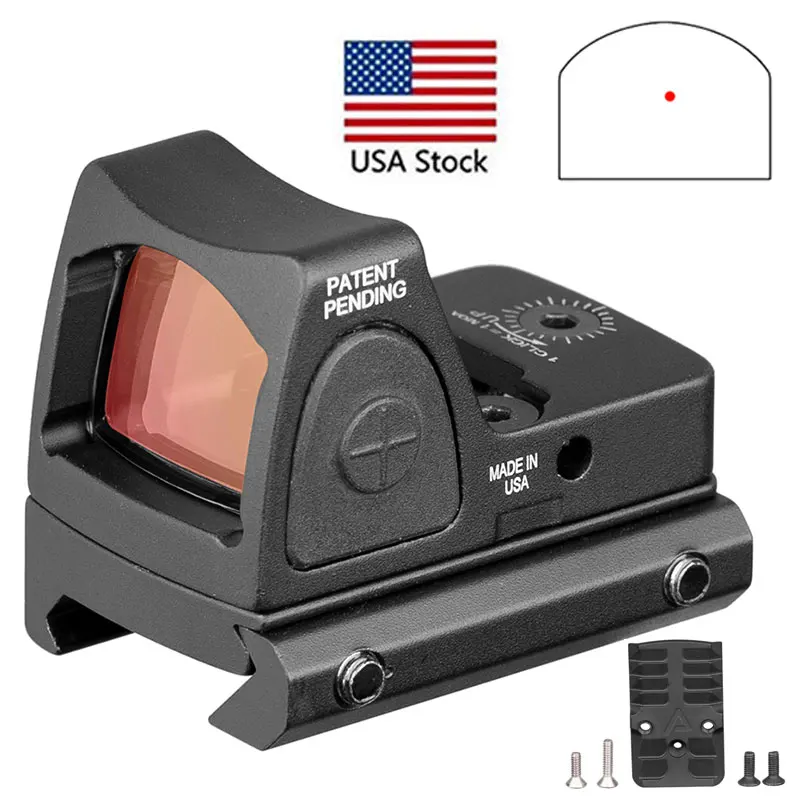 

Mini RMR Red Dot Sight Collimator Base Glock /Handgun Reflex Sight Scope fit 20mm Weaver Rail For Airsoft / Hunting Rifle