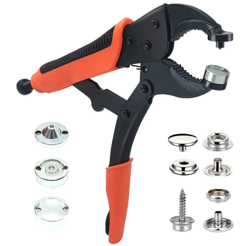 

1Set Snap Fastener Tool Snap Setter Tool With 15Mm Snaps For Boat Cover, Replacing Metal Snaps, Canvas, Sewing